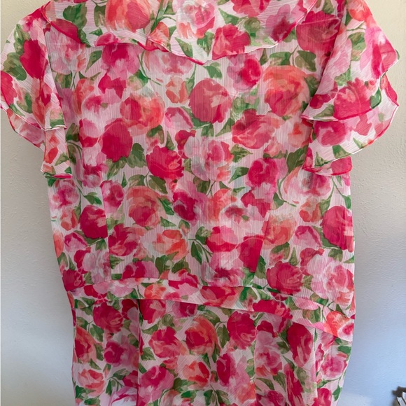 Jones New York Pink and Green Floral Blouse - Picture 4 of 4